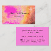 Chic Coral Oranje Hot Pink Visitekaartje (Voorkant / Achterkant)