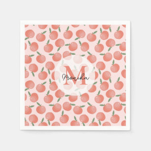 Chic Coral Peach Patroon Gepersonaliseerd Servet