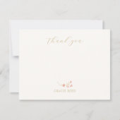 Chic Coral Pink Flower Wedding Bedankt (Voorkant)