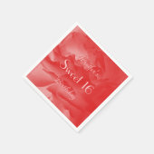 Chic Coral Pink Rose Sweet 16 Birthday Party Paper Servet (Hoek)