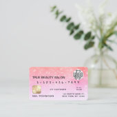 Chic Coral Pink Sequin Glitter Creditcard Logo Visitekaartje (Staand voorkant)