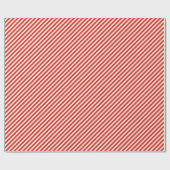 Chic Coral Red White Stripes Pattern Cadeaupapier (Vlak)
