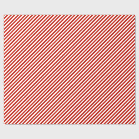 Chic Coral Red White Stripes Pattern Cadeaupapier (Vlak)
