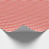 Chic Coral Red White Stripes Pattern Cadeaupapier (Hoek)