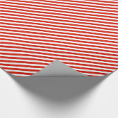 Chic Coral Red White Stripes Pattern Cadeaupapier (Hoek)