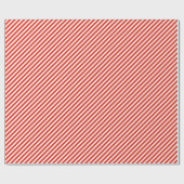 Chic Coral Red White Stripes Pattern Cadeaupapier (Vlak)