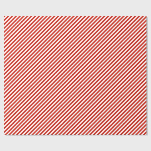 Chic Coral Red White Stripes Pattern Cadeaupapier (Vlak)