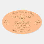 Chic Coral Roos Product Labels Gold  Hearts (Voorkant)