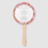 Chic Coral Roze Waterverf Roos Wedding Programma Handwaaier (Voorkant)