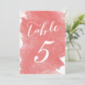 CHIC CORAL WATERCOLOR TAFELNUMMERKAARTEN KAART (Staand voorkant)