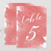 CHIC CORAL WATERCOLOR TAFELNUMMERKAARTEN KAART (Voorkant / Achterkant)