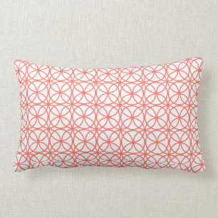 Chic Coral White Circle Geometric Pattern Kussen