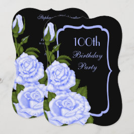 Chic Corner Blauwe Rozen 100ste Verjaardag Kaart