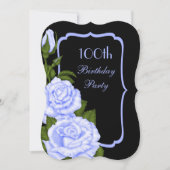 Chic Corner Blauwe Rozen 100ste Verjaardag Kaart (Voorkant)