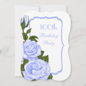 Chic Corner Blauwe Rozen 100ste Verjaardag Kaart (Voorkant)