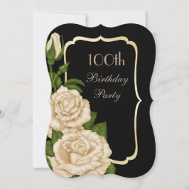Chic Corner Ivoor Rozen 100ste Verjaardag Kaart