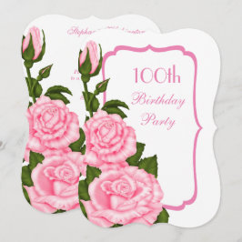 Chic Corner Roze Rozen 100ste Verjaardag Kaart
