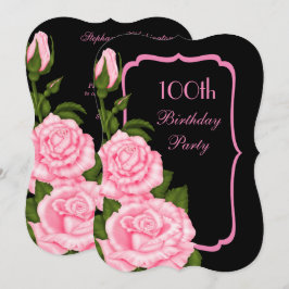 Chic Corner Roze Rozen 100ste Verjaardag Kaart