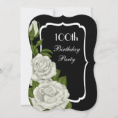 Chic Corner Witte Rozen 100ste Verjaardag Kaart (Voorkant)