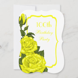 Chic Corner Yellow Roses 100th Birthday Kaart