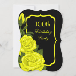 Chic Corner Yellow Roses 100th Birthday Kaart
