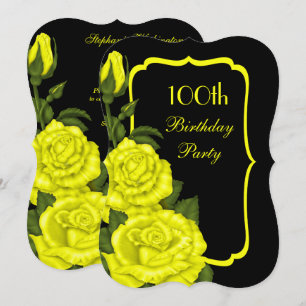 Chic Corner Yellow Roses 100th Birthday Kaart