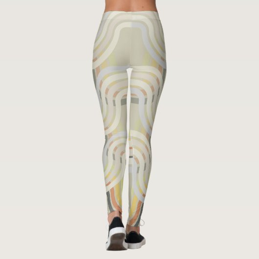 Chic Cornsilk White Curves Patroon Leggings (Achterkant)
