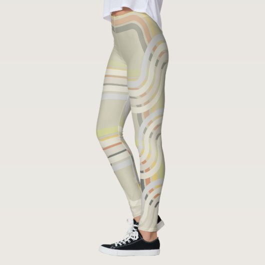 Chic Cornsilk White Curves Patroon Leggings (Links)