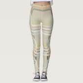Chic Cornsilk White Curves Patroon Leggings (Voorkant)