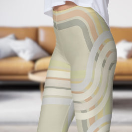Chic Cornsilk White Curves Patroon Leggings