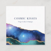 Chic Cosmic Stars Galaxy Business QR Code Sociaal Vierkante Visitekaartje (Voorkant)