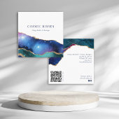 Chic Cosmic Stars Galaxy Business QR Code Sociaal Vierkante Visitekaartje