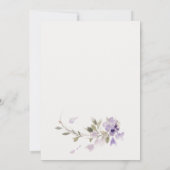 Chic Cottage Meadow Lila Bloemen Krans Doop Kaart (Achterkant)