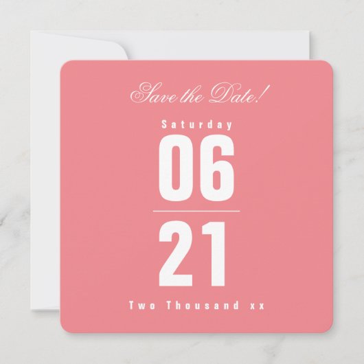 Chic Cotton Candy Roze | Effen  |Save the Date (Voorkant)