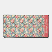Chic Country Garden Floral Pattern Personalized Bureaumat (Voorkant)