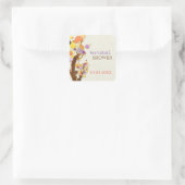 Chic Country Trees Autumn Vrijgezellenfeest Vierkante Sticker (Tas)