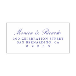 Chic Couple Calligraphy Wedding Return Address Zelfinktende Stempel