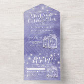 Chic Couple Mason Jar Lavender Paars Wedding RSVP All In One Uitnodiging (Binnen)