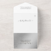 Chic Couple Mason Jar Lavender Silver Wedding RSVP All In One Uitnodiging (Buitenkant)