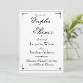 Chic Couples Shower Elegant Custom Script Cool Kaart (Staand voorkant)