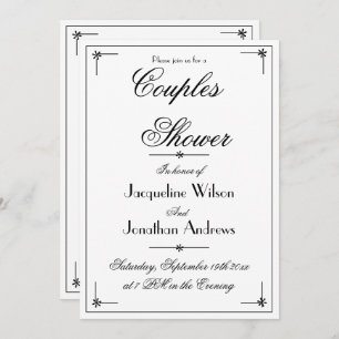 Chic Couples Shower Elegant Custom Script Cool Kaart