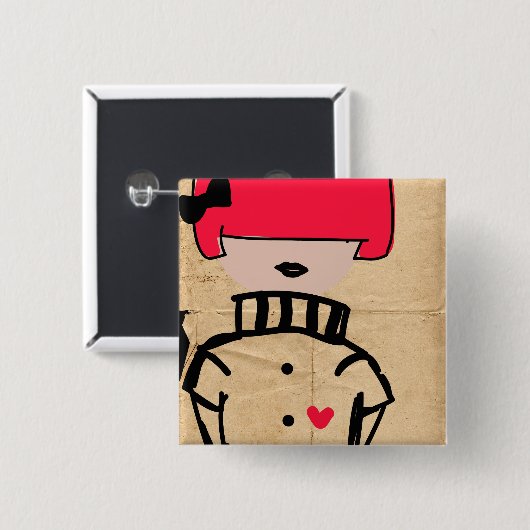 Chic Couture Vierkante Button 5,1 Cm (Voorkant /achterkant)