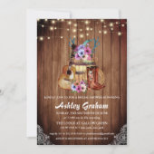 Chic Cowboy Boots Western Vrijgezellenfeest Kaart (Voorkant)