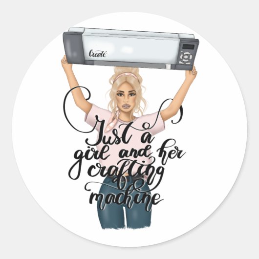 Chic Crafting Queen Ronde Sticker (Voorkant)