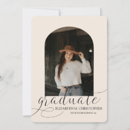 Chic Cream Arch 5 Photo Collage Afstuderen Aankondiging