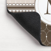 Chic Cream Beige Brown Custom Monogram Patroon Muismat (Hoek)