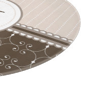 Chic Cream Beige Brown Custom Monogram Patroon Snijplank (Hoek)