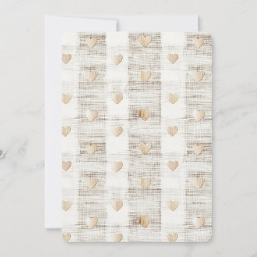 Chic Cream Beige Hearts Wedding Kaart (Achterkant)