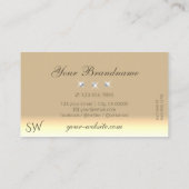 Chic Cream Beige Ombre Initialen voor mousserende  Visitekaartje (Achterkant)