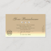 Chic Cream Beige Ombre Sparging Diamonds Voeg Logo Visitekaartje (Achterkant)